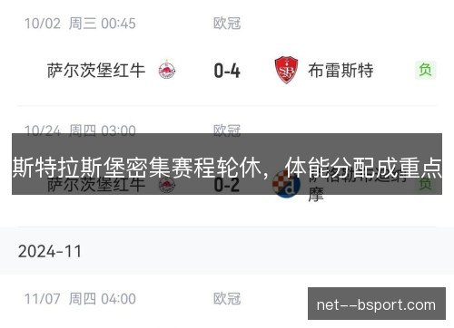 斯特拉斯堡密集赛程轮休，体能分配成重点
